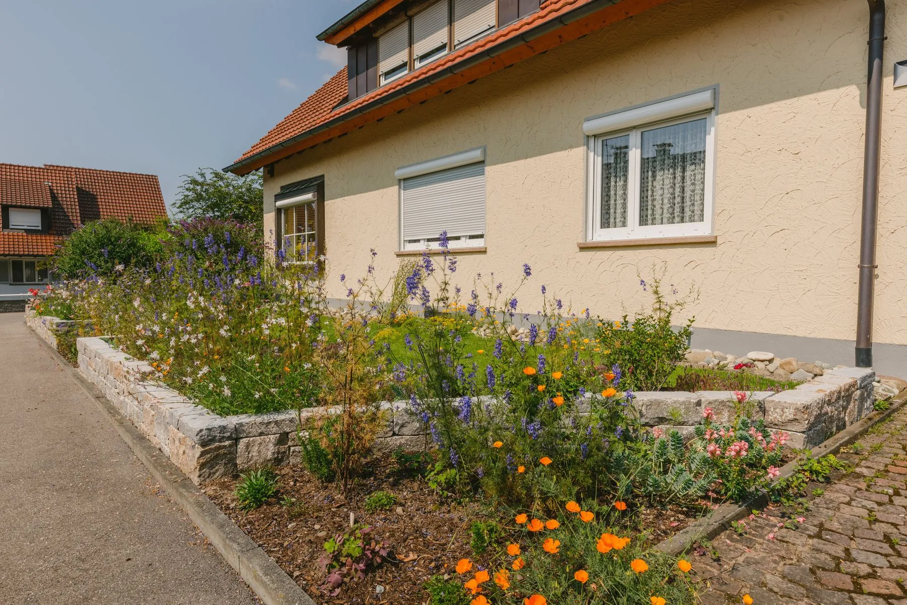 Vorgarten mit Hochbeeten und Staudenpflanzung – Foto 1 von 14
