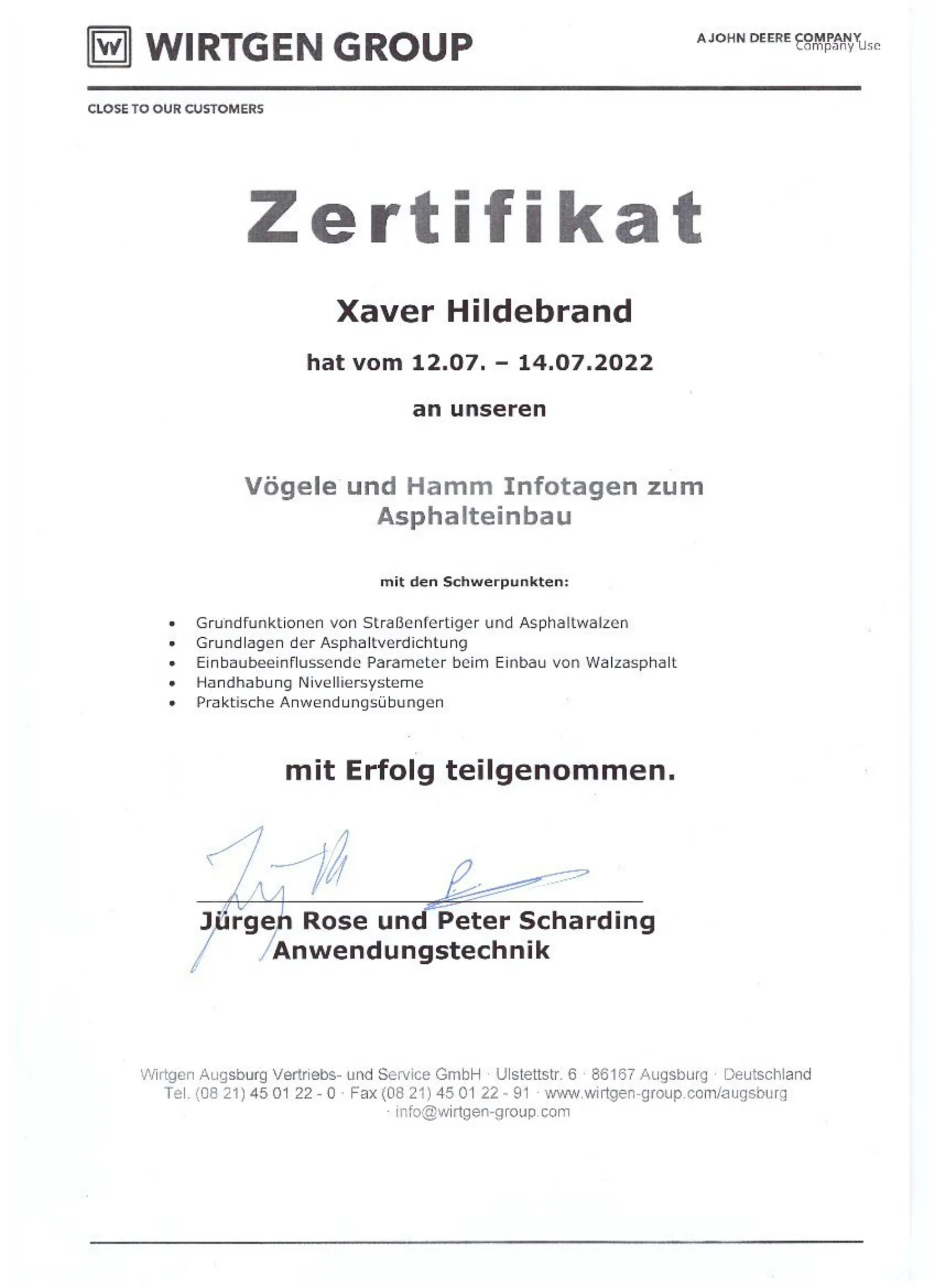 Vögele und Hamm Infotage zum Asphalteinbau – Seite 1